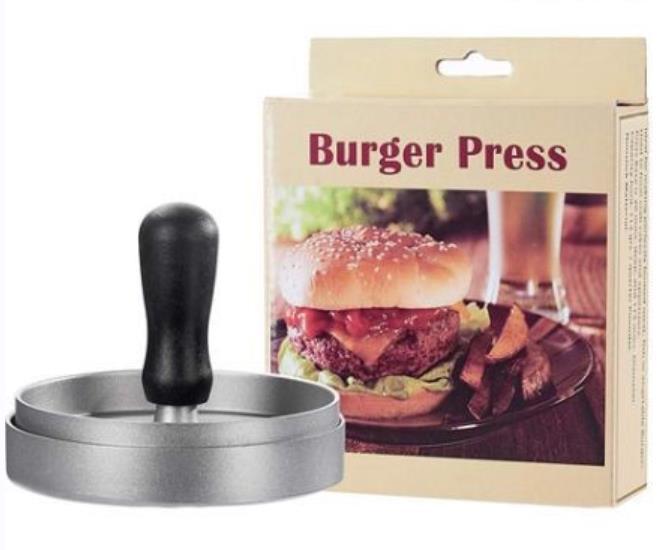 Prensa para hamburguesas plateada