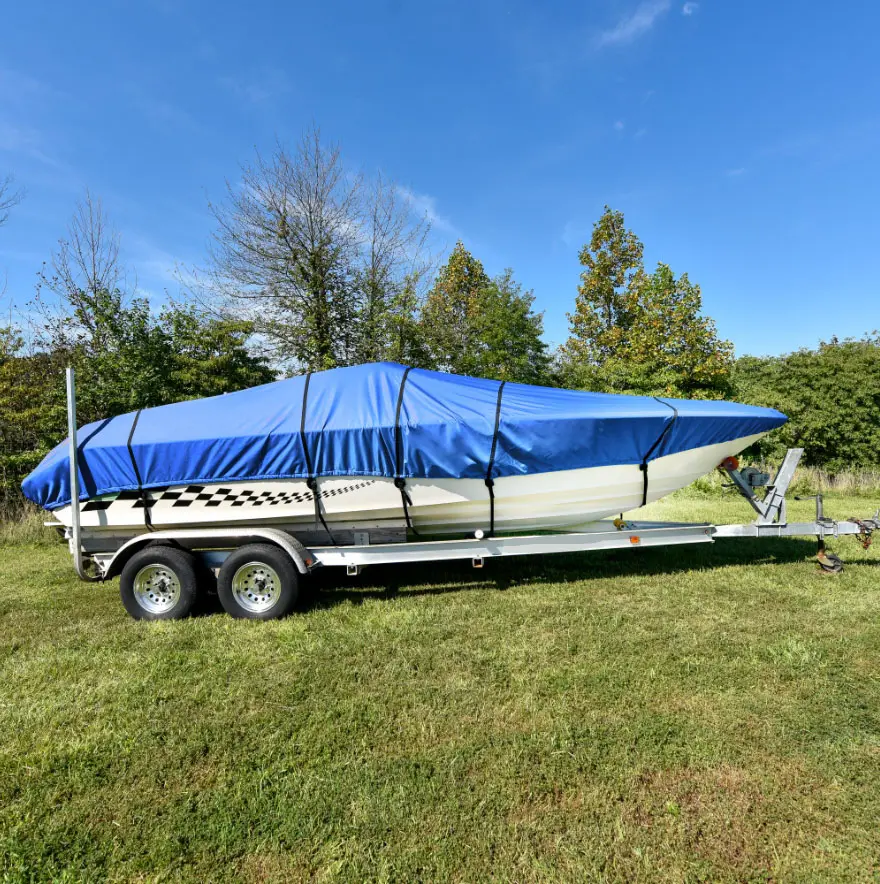HOTO resistente tela universale 600D a prova di UV a forma di V barca rimorchio motoscafo copertura universale impermeabile Kayak copertura barca