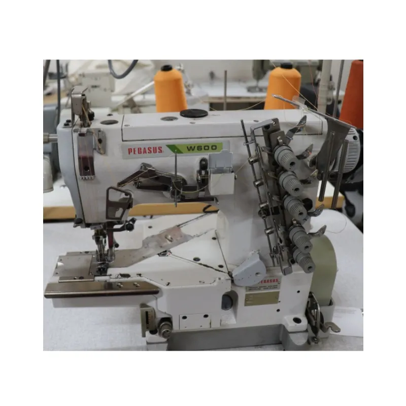 Baixo preço secundário máquina de costura industrial pegasus w600 cilindro cama interlock stitch máquina