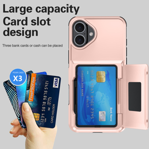 适用于iPhone 16钱包外壳，带卡座翻盖，适用于iPhone 16 15 14 13 12 11 Pro Max卡槽设计手机外壳