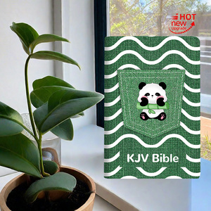 Factory Direct Sales Premium Großhandel Pocket Design Leinen bezug Grün Neu testament liche Bibel mit Panda-Muster - Product Image 5