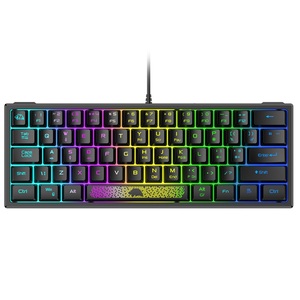RGBK61有線キーボード60% 人間工学に基づいたゲーミングキーボード62キーメカニカルキーボードUSBマルチモードラップトップタブレットPC用