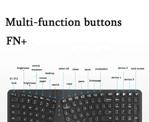 Teclado dividido ergonómico inalámbrico de 2,4G con reposamuñecas retroiluminado, teclado recargable blanco, accesorios electrónicos para Windows - Product Image 6