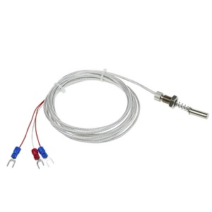 Alta precisão de 3 núcleos fio 4-20ma PT100 rtd blindado plug-in termopar tipo K <span class=keywords><strong>sensor</strong></span> de alta temperatura dobrável