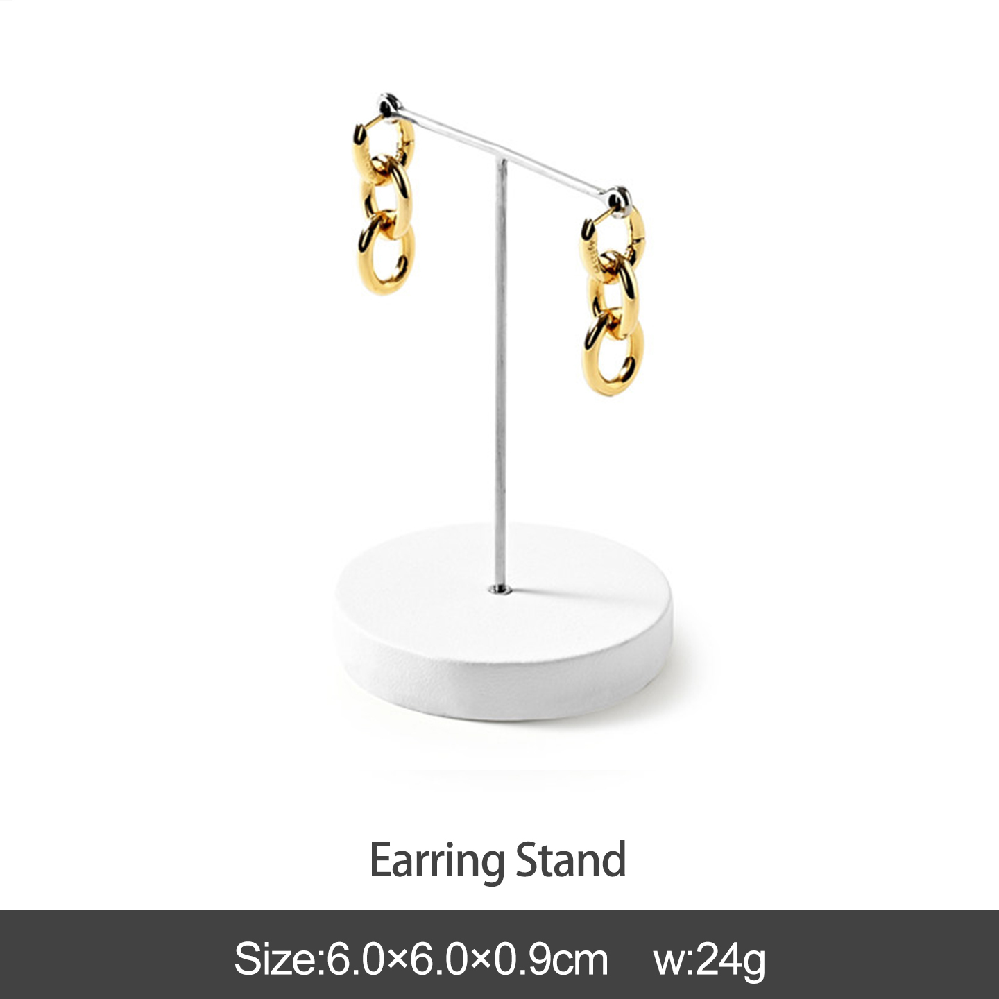 Support de boucles d'oreilles blanc