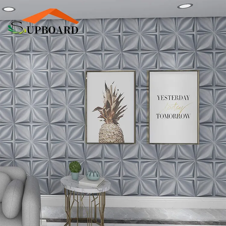 Дешевые 3D плитки для ванной комнаты, серые настенные панели в алмазном дизайне, водонепроницаемые
