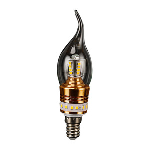 高ルーメン小ネジレトロフィラメントLED電球調光可能E14B15d5w電池式LEDライトキャンドル電球 - Product Image 1