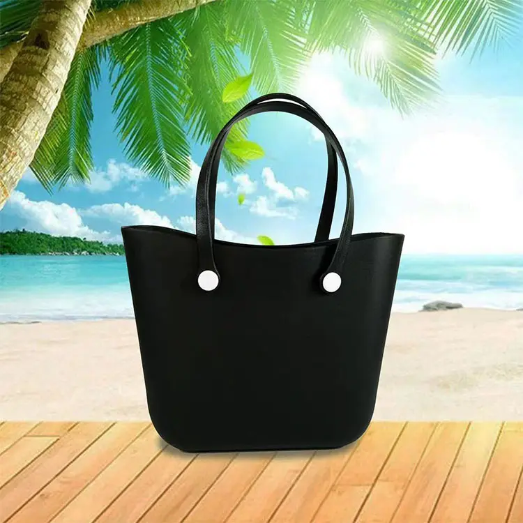 Fábrica al por mayor de moda playa Eva bolsos de goma verano impermeable logotipo personalizado pequeño Bogg bolsa de silicona