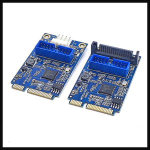 Mini <strong>PCI</strong>-E to USB 3.0 2-Port Expansion Card Front-mounted 19-Pin with Small 4PIN Power Supply Used for Desktop - Product Image 3