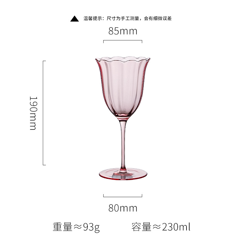 Verre à vin fleur dentelle rose