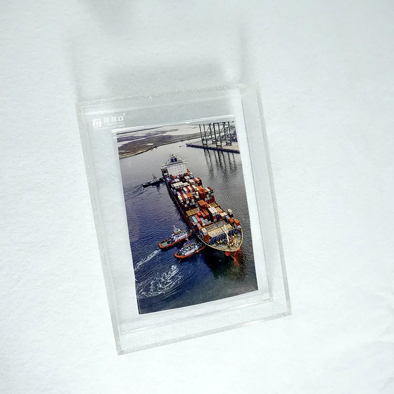 Yageli cornice per foto in acrilico 5x7 all'ingrosso con cornice per foto in cristallo magnetico