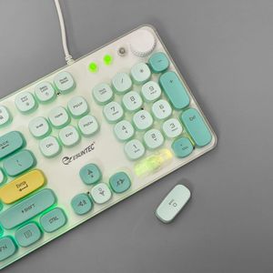 Teclado transparente de Metal ligero RGB para juegos con cable USB teclado flotante con retroiluminación con botón de ajuste de sonido, - Product Image 2