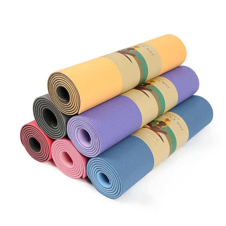 Grosir ramah lingkungan Logo khusus TPE matras Yoga ekstra tebal karet alam panas Yoga senam latihan kebugaran tikar Pilates jumlah besar