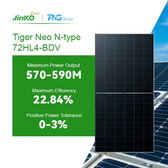 Topmarken kommerzielles industrielles Solarsystem Jinko Tiger Neo N-Typ Jkm570n-72hl4-Bdv 570 W 570 Watt 575 W Solarpanel zum Verkauf