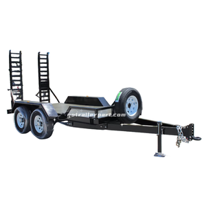 4500KG Load Mini Digger Trailers with Checker Plate&amp;<strong>ramp</strong> 4*1.6m <strong>Flat</strong> Top Trailer for Mini Excavators Multifunctional Car Trailer - Product Image 1