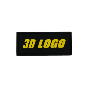 カスタム3Dロゴエンボス加工PVCゴム縫いラベル衣類用プレミアム衣服ラベル - Product Image 1