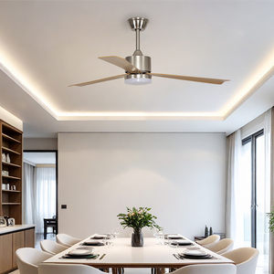 Modern Decoration 52 Inch 3 Blades LED 3 Colors Socket Remote Ceiling Cooler Electrical Fan Lamp with Light for Summer for Room