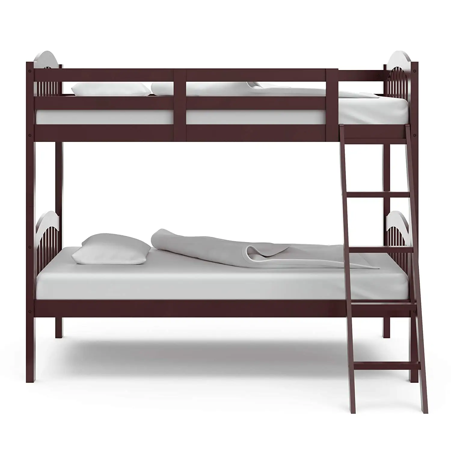Двухместная кровать-ЛОФТ, Blue & Dorel Living Milton Junior Twin Loft Bed, кровать темного цвета