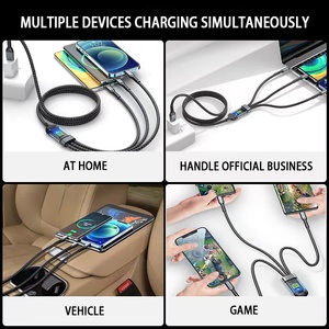 Cable de carga súper rápida 3 en 1 de 120W para teléfonos Android USB tipo C Digital Car Living Room Venta directa de fábrica para Huawei - Product Image 3