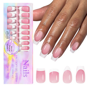 2024 New Arrival Wholesale 150Pcs 3 in 1 Soft Gel French <strong>Full</strong> Cover Nail <strong>Tips</strong> Press on Nails - Product Image 1