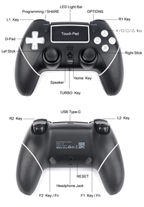 Controlador de juegos inalámbrico BT Joystick para controlador de consola P4 Gamepad para PC/ Smartphone Accesorio de videojuegos con almohadilla táctil - Product Image 6