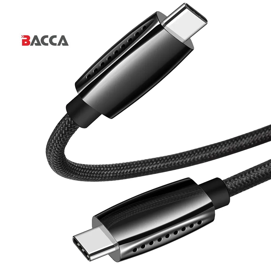 Brand New 3FT/6FT 1 M/2M USB2.0 PD3.1 liga de metal Ziny Tipo C para C 5A Preto Fast Charge cabo USB 240W 480Mbps Universal