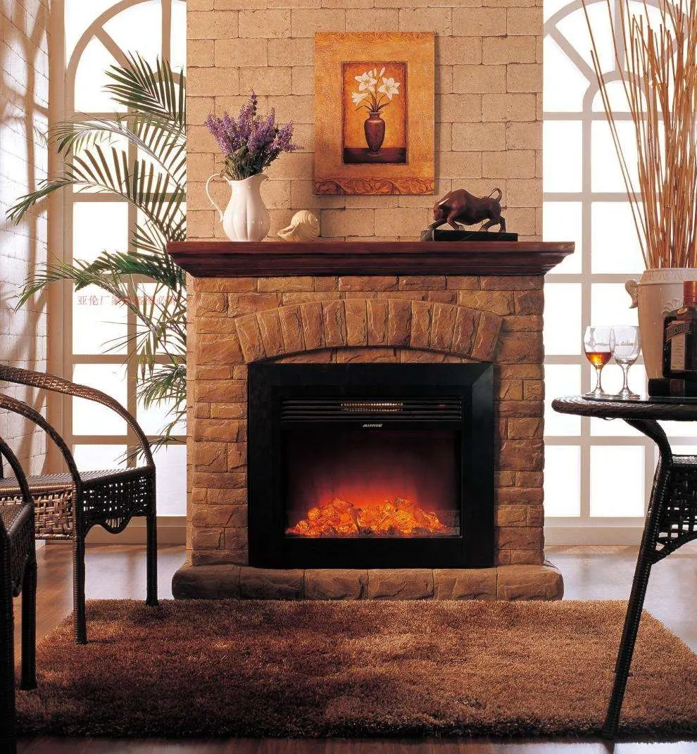 Cheminée royale européenne avec design floral Flamme décorative Manteau de cheminée Surround Autres cheminées Pierre