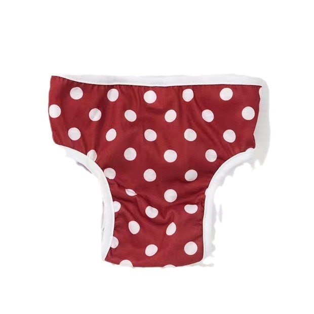 Pantalon menstruel à pois rouges