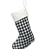 Sublimation custom blank linen plaid holiday Christmas socks