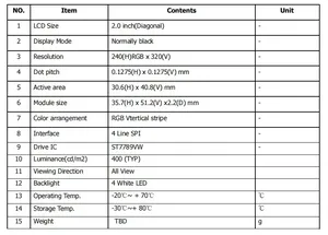 2,0-Zoll-TFT-Display OLED-LCD-Laufwerk IC ST7789V 240 RGBx320 Punktmatrix-SPI-Schnitts telle für Arduio-Vollfarb-LCD-Anzeige modul