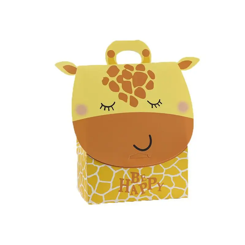 Bolsa de embalaje con dibujos animados de León para niños, bolsa de embalaje de papel con dibujos animados de animales, dulces, para fiesta de cumpleaños