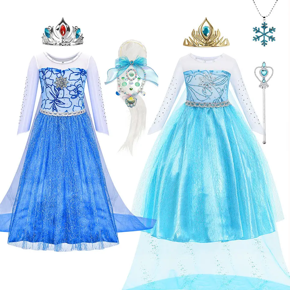 Tv & Film Kids Elsa Anna Sneeuw Queen Jurk Kids Cosplay Kostuums Voor Meisjes Carnaval Feest Prom Jurk Kinderen Prinses Kleding
