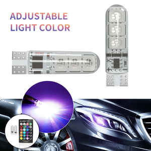 Lamp T10 5050 6smd Silicone 194 168 <strong>LED</strong> Bulb <strong>RGB</strong> Car Remote Controller Wireless T10 <strong>Rgb</strong> 16-Colors Change T10 <strong>Rgb</strong> <strong>Led</strong> Car Light - Product Image 5