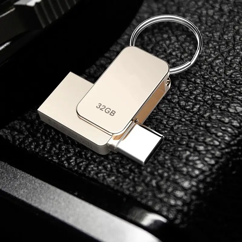 Unidad flash usb personalizada, pendrive de Metal tipo C de alta velocidad USB 3,0/2,0, 32GB, OTG