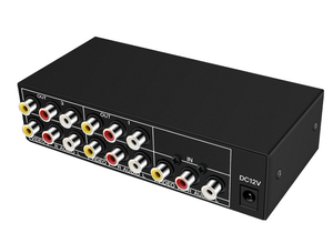 AV <strong>Splitter</strong> 4-port Composite RCA AV <strong>Splitter</strong> 1X4 CVBS <strong>Audio</strong> Video <strong>Splitter</strong> Distributor for TV DVD Player With Power Adapter - Product Image 4