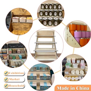 Wooden Portable Retail <strong>Table</strong> <strong>Display</strong> Stand Countertop 4 <strong>Step</strong> Riser Craft Shows Multifunctional Wooden Stand <strong>Display</strong> - Product Image 6