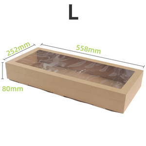F oluklu mukavva gıda ambalaj kutusu pencere ile yemek kabı büyük kapasiteli pasta aperatif ambalaj kutusu - Product Image 6