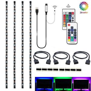 DC5V USB led灯条变色LED心情灯电视背光套件灯条RF遥控器RGB 5050灯条装饰灯 - Product Image 1