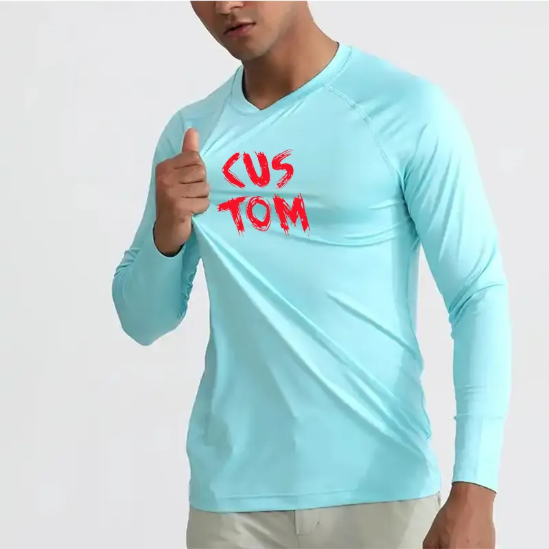Camisa personalizada de moda de alta calidad, de manga larga Camiseta holgada en blanco de talla grande para hombre