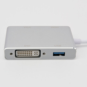 4-in-1 USB-C 3.1 Tipo C para HDMl <span class=keywords><strong>DVI</strong></span> 4K <span class=keywords><strong>VGA</strong></span> Multiport Cable Adapter Converter