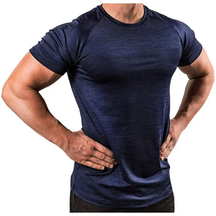 เสื้อยืดสำหรับผู้ชายเสื้อยืดแขนสั้นระบายอากาศได้ดีเสื้อยืดสำหรับเล่นกีฬาวิ่งฟิตเนสเพาะกายในยิม