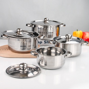 8 Pcs Large Capacity Stainless Steel Soup Pot <strong>Set</strong> High Quality Non-stick <strong>20</strong>-26cm Cookware <strong>Set</strong> with Gift Box