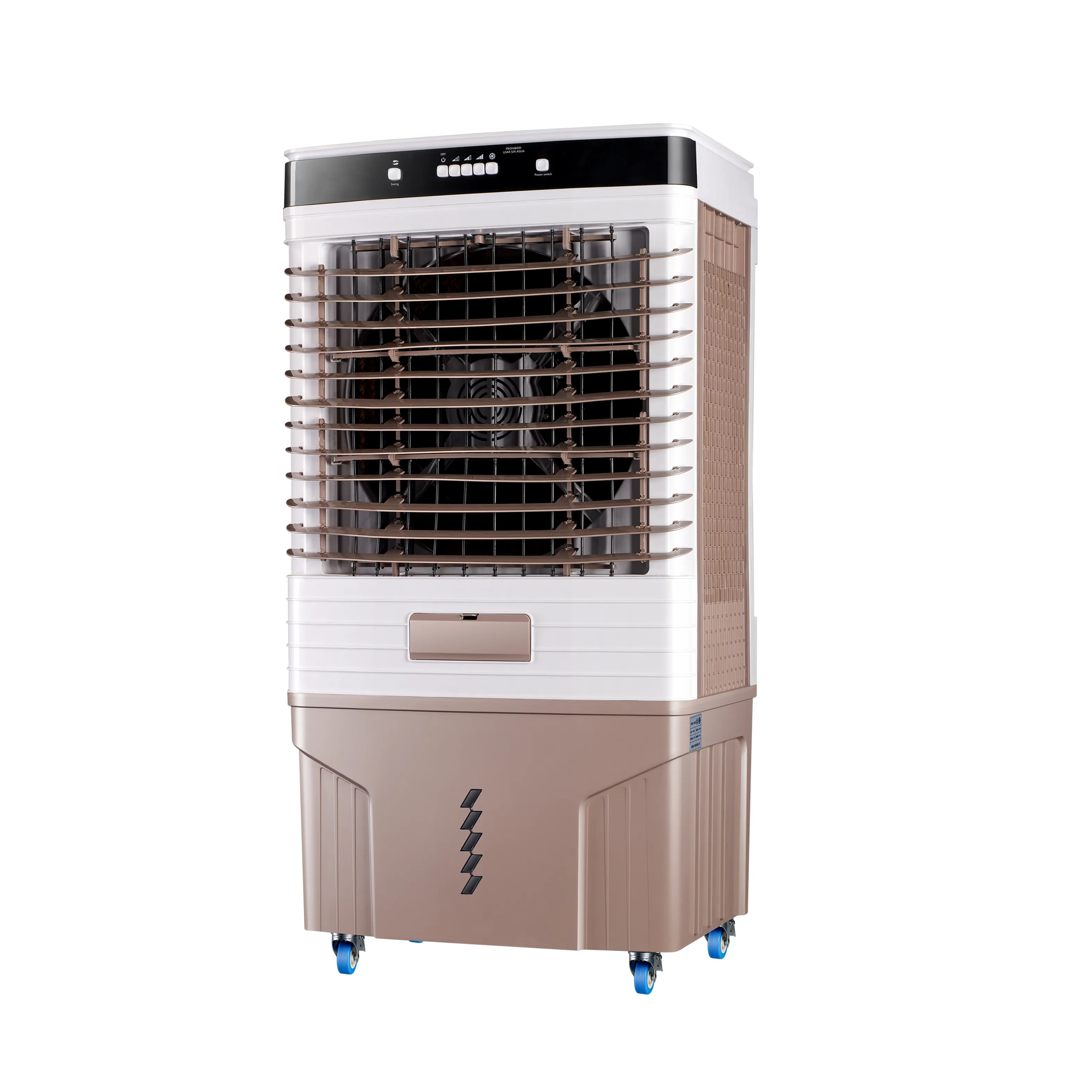 Refrigerador de ar portátil de plástico, brisa 200 cfm evaporativo para uso externo 8000 w 80l