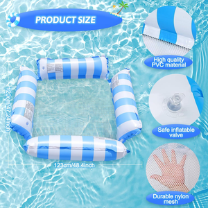 Tùy Chỉnh Hồ Bơi Float Dành Cho Người Lớn Bơi Hồ Bơi Nổi Di Động Bơi Phòng Chờ Ghế Đa Năng Inflatable Sọc Nước Võng - Product Image 6