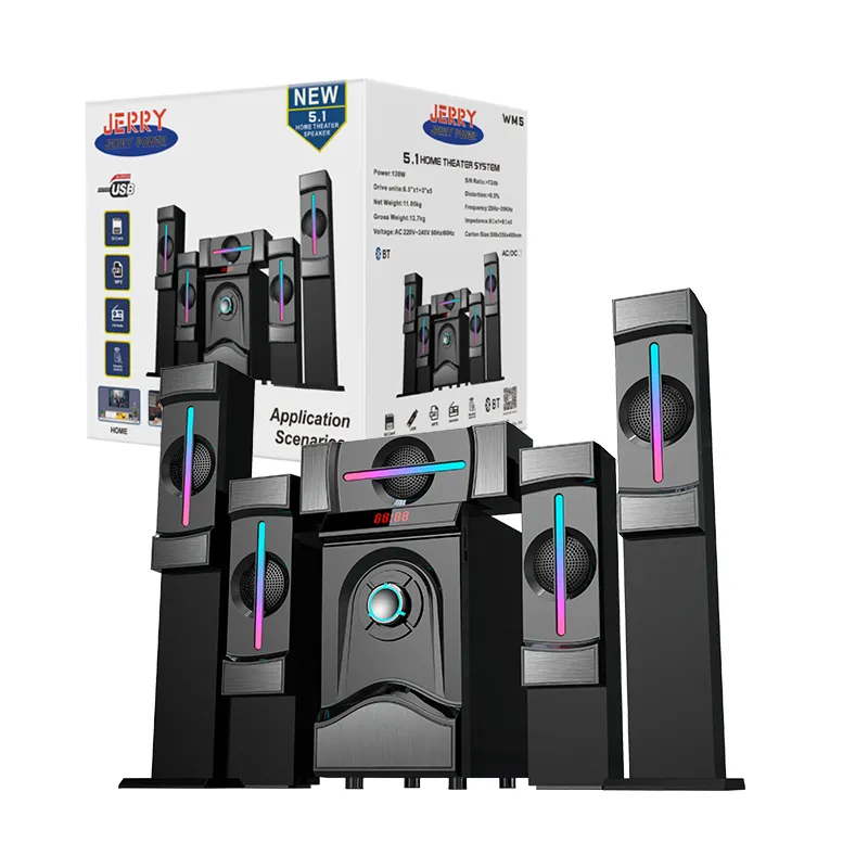 JERRY JR-WM5 yeni 3D surround ses Subwoofer hoparlörler ev sineması 5.1 Karaoke müzik ev sinema sistemi