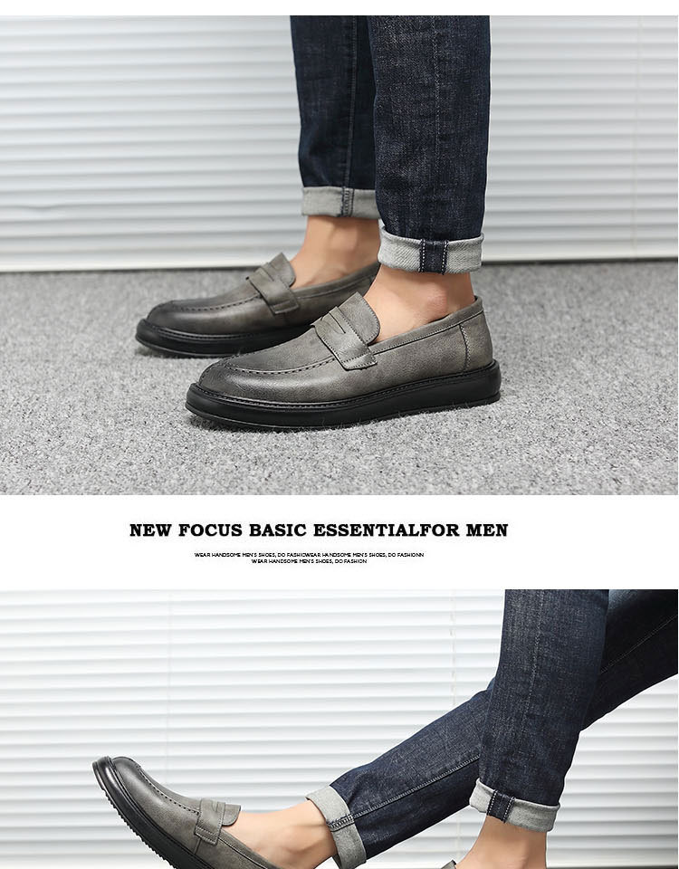Genuine Leather Stylish Shoe Casual Dress Formal Loafers Men Brown S219-3530 (STOCK) 19 PRISTINE