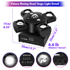 VALAVA 4 Arm Bee Moving Head Beam <strong>Light</strong> Laser Strobe Dmx Stage <strong>Light</strong> Full Color for Disco Party Bar Dj <strong>Light</strong> Ktv Club - Product Image 3