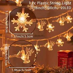 3M 20LED luce di natale filo di luce fiocco di neve alce stella albero di natale lampada festiva decorazione interna batteria fata stringa di luce - Product Image 2