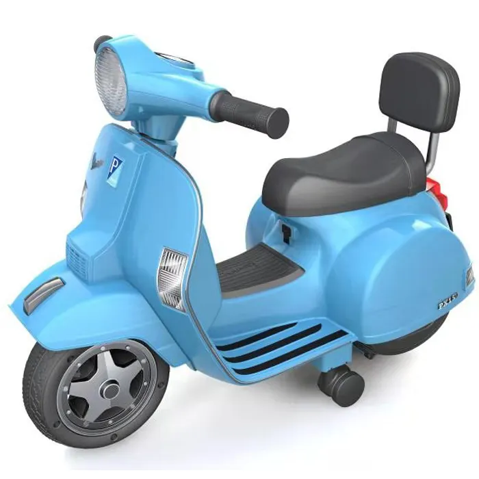 Licensed Vespa 2 big Wheels Electric ride on Motorcycle for Kids, 6V Battery Powered Motorbike Scooter