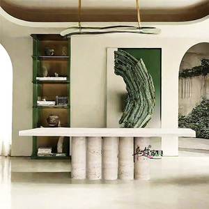 Muebles de restaurante modernos personalizados Creative Villa Restaurant Home Designer Mesa de comedor de mármol rectangular de gama alta - Product Image 2